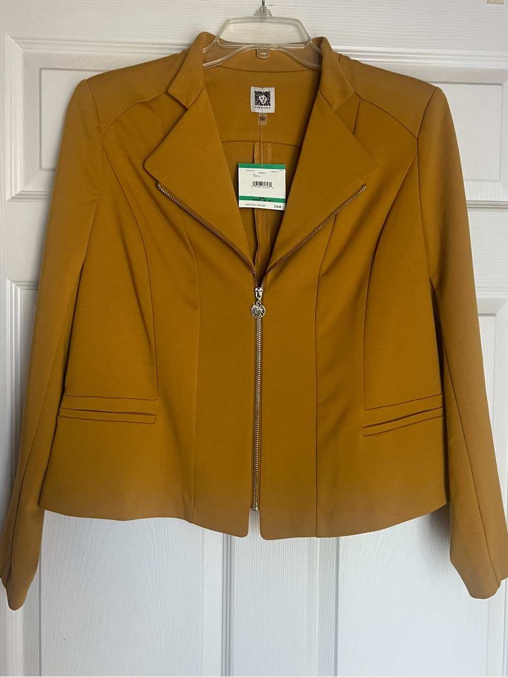 Anne Klein Mustard Zip-Front Blazer Jacket - NWT